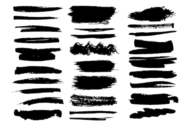 Set of vector brush strokes