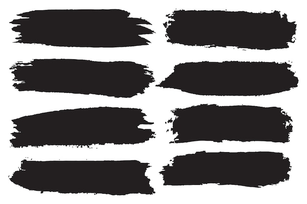 Set of vector brush strokes