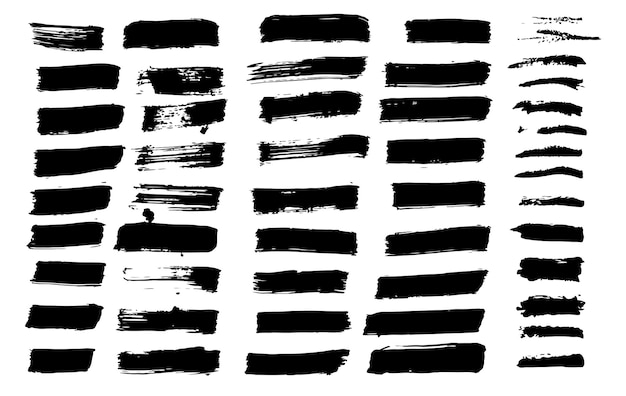 Set of vector brush strokes