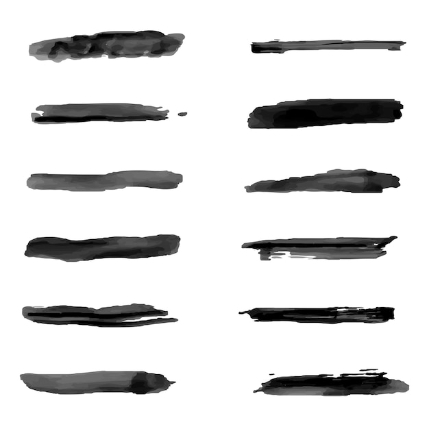 Set of vector brush strokes