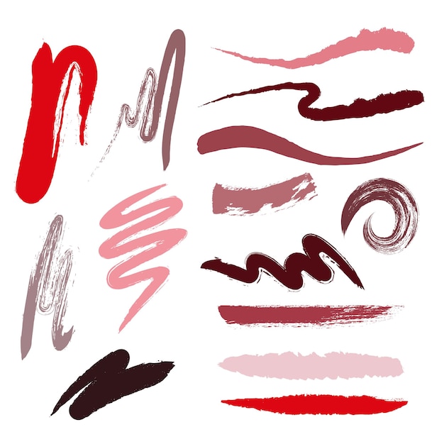 Set of vector brush strokes