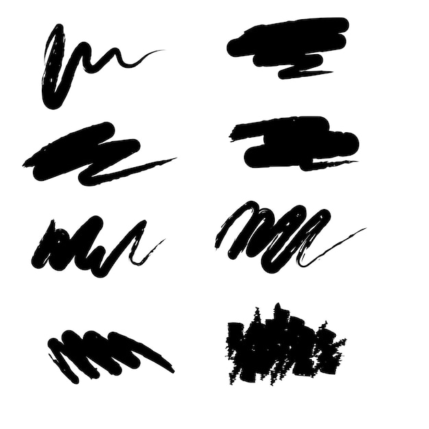 Set of vector brush strokes