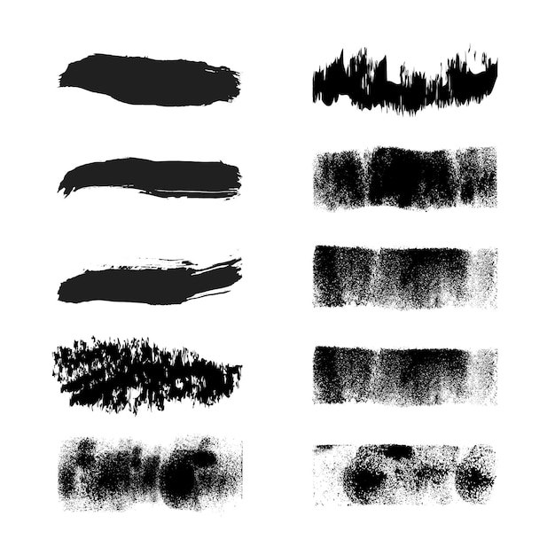 Vector set of vector brush strokes