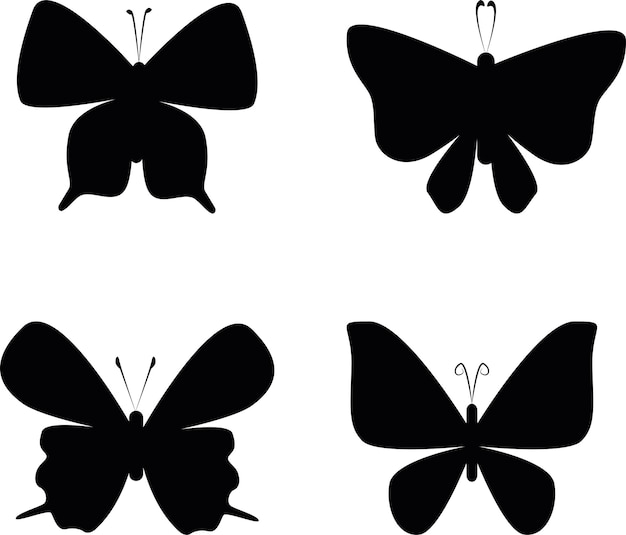 set of vector butterflies