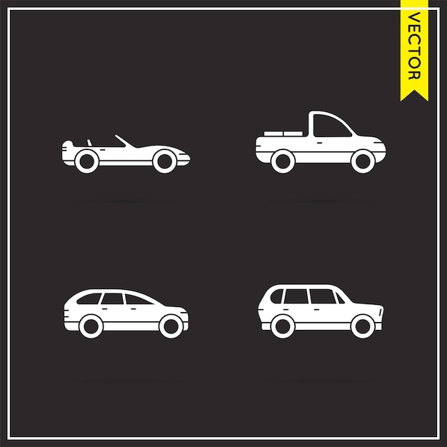 Set di icone vettoriali per auto