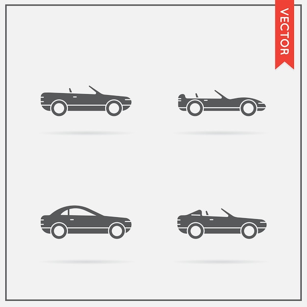 Set of vector car icons