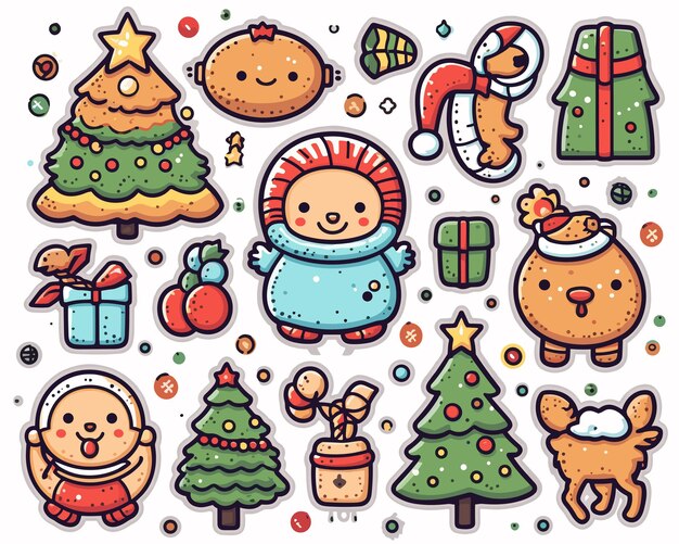 Vector set of vector christmas elements