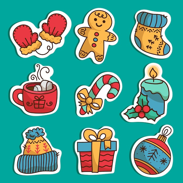 Set of vector Christmas icons