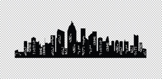 Set of vector cities silhouette