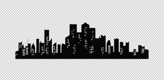 Set of vector cities silhouette