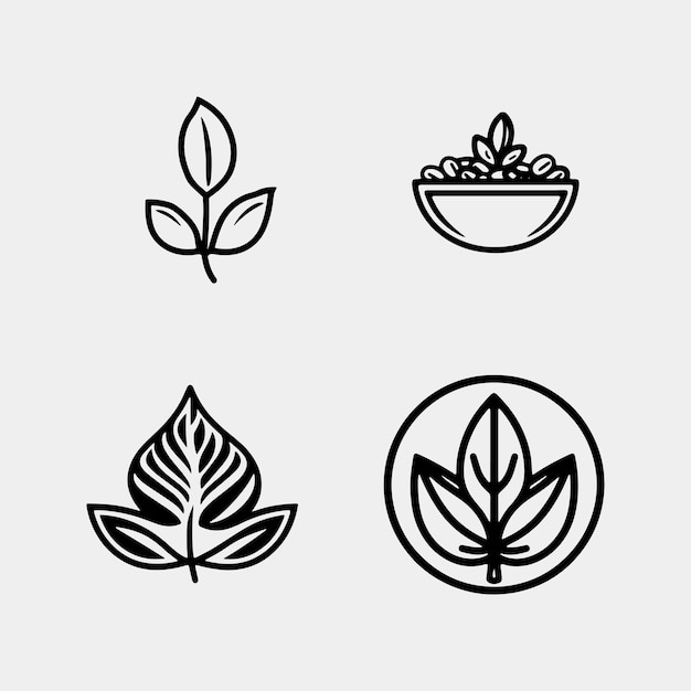 Set of vector coffee beans logo template vector icon illustration