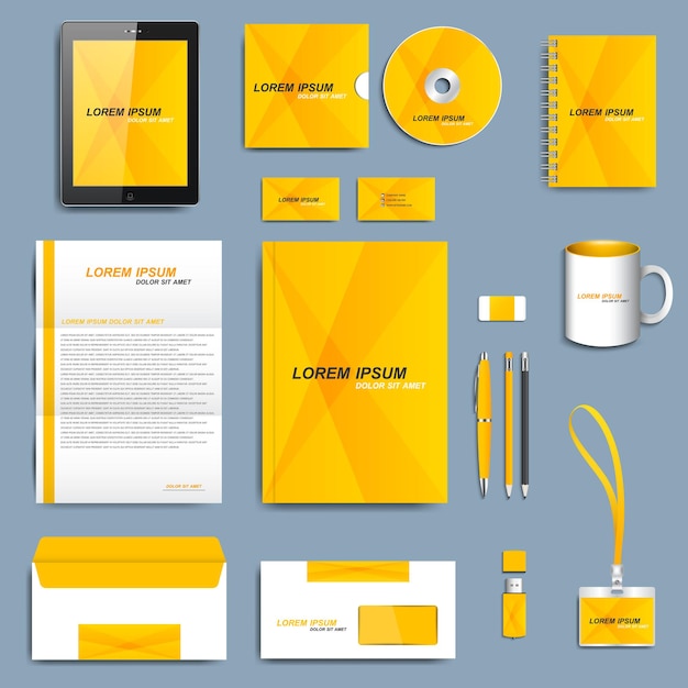 Set of vector corporate identity template. modern business design