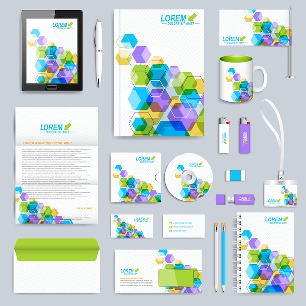 Set of vector corporate identity template