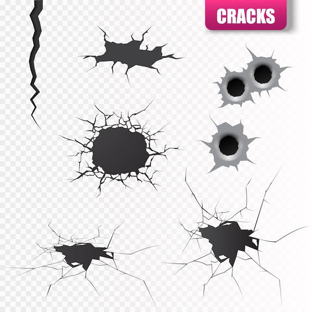 Vector set of vector cracks isolated