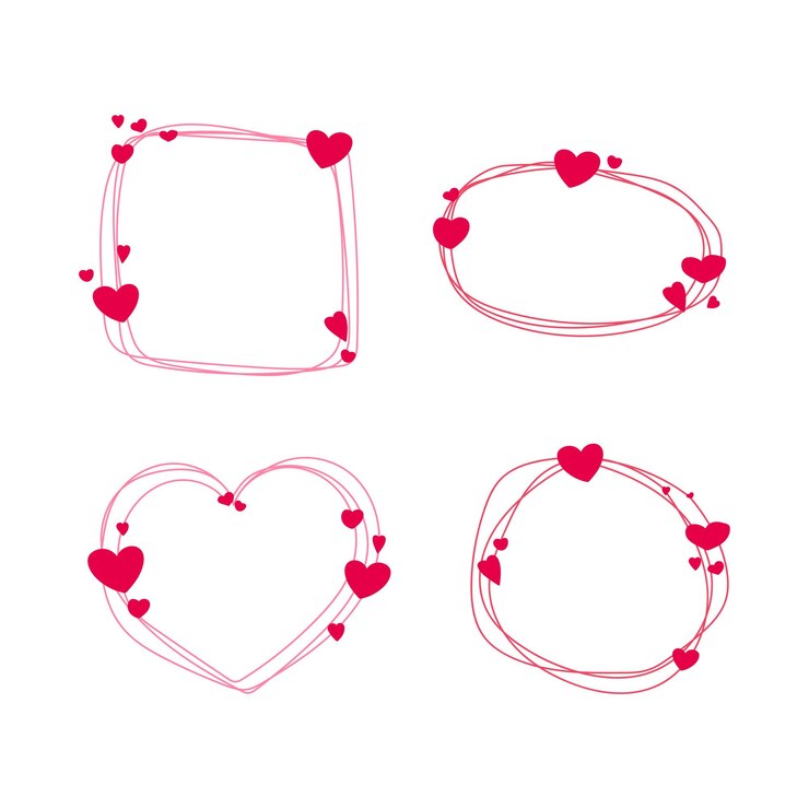 Premium Vector Set of vector cute love frames