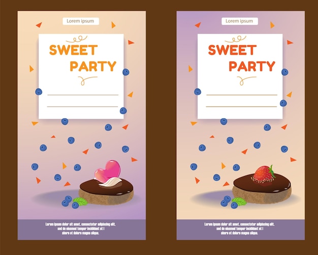 Set vector design flyers for baking bakery shop cooking sweet products dessert pastry