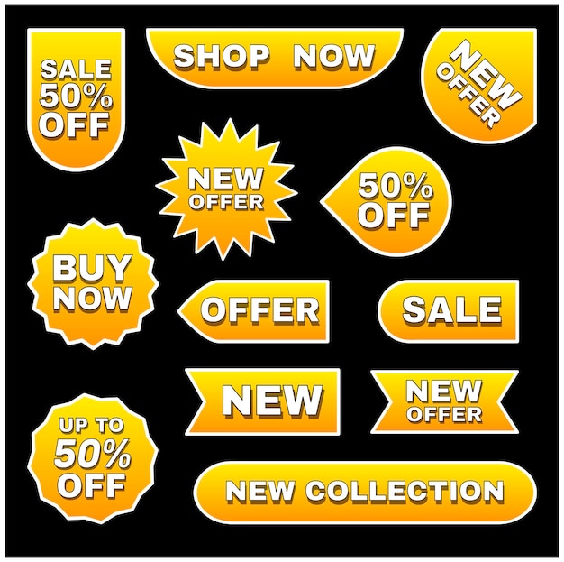 Vector set of vector discount sales labels