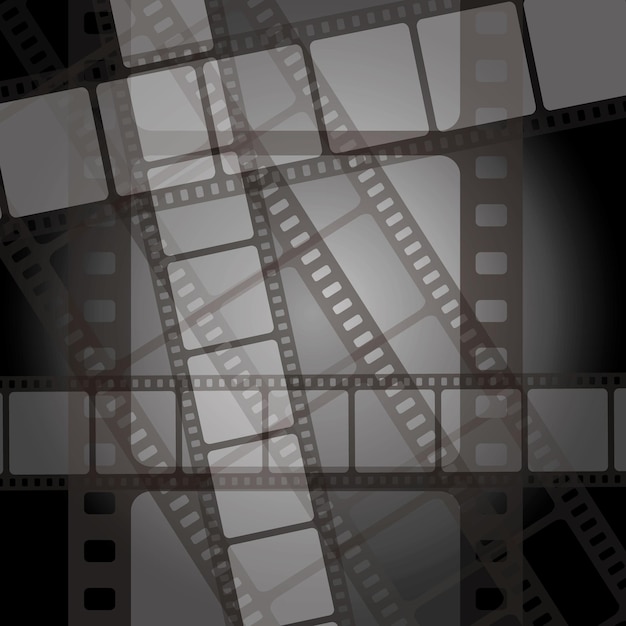 Vector set of vector film strip isolated on transparent background