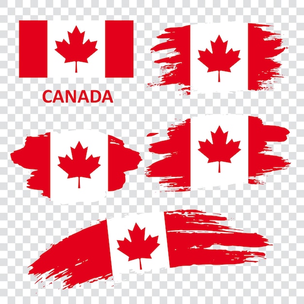 Vector set of vector flags of canada