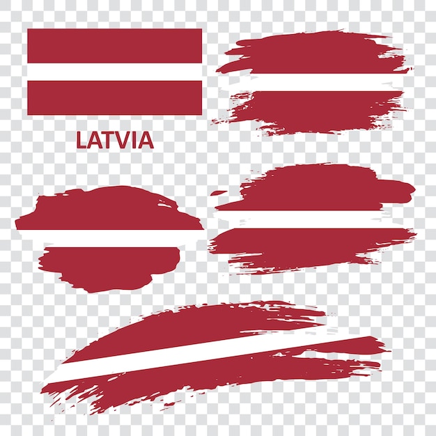 Vector set of vector flags of latvia