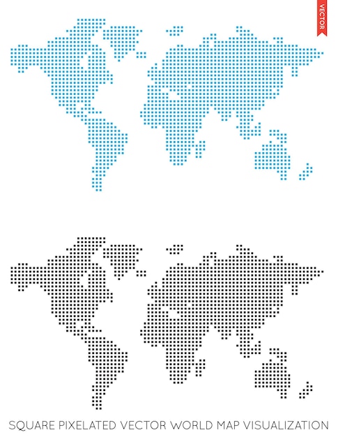Vector set of vector flat maps of the world. infographic. map data.