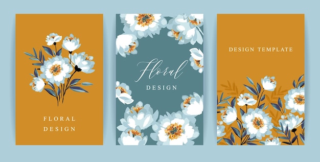 Set of vector floral design template for card poster flyer cover home decor and other