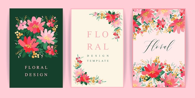 set of vector floral design template for card poster flyer cover home decor and other