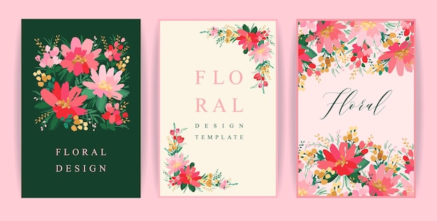 Set of vector floral design Template for card poster flyer cover home decor and other