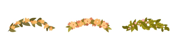 Set of vector flower wreaths