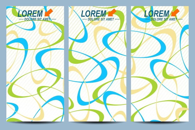 Set di sfondo di volantini vettoriali con cerchi colorati dal design moderno ed elegante