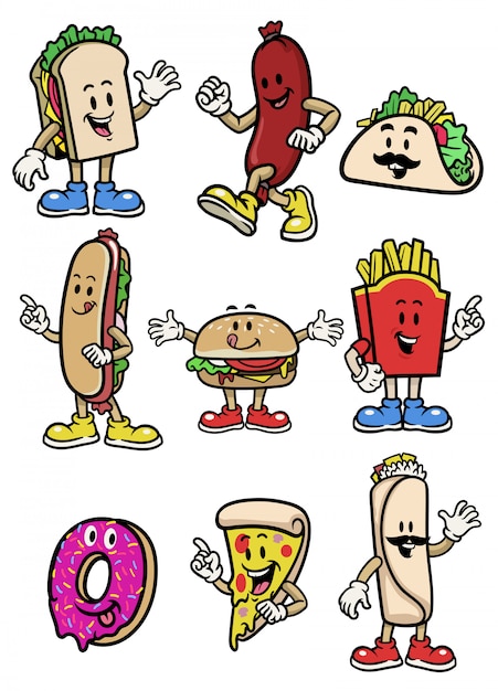 Vector set  vector of food character collection