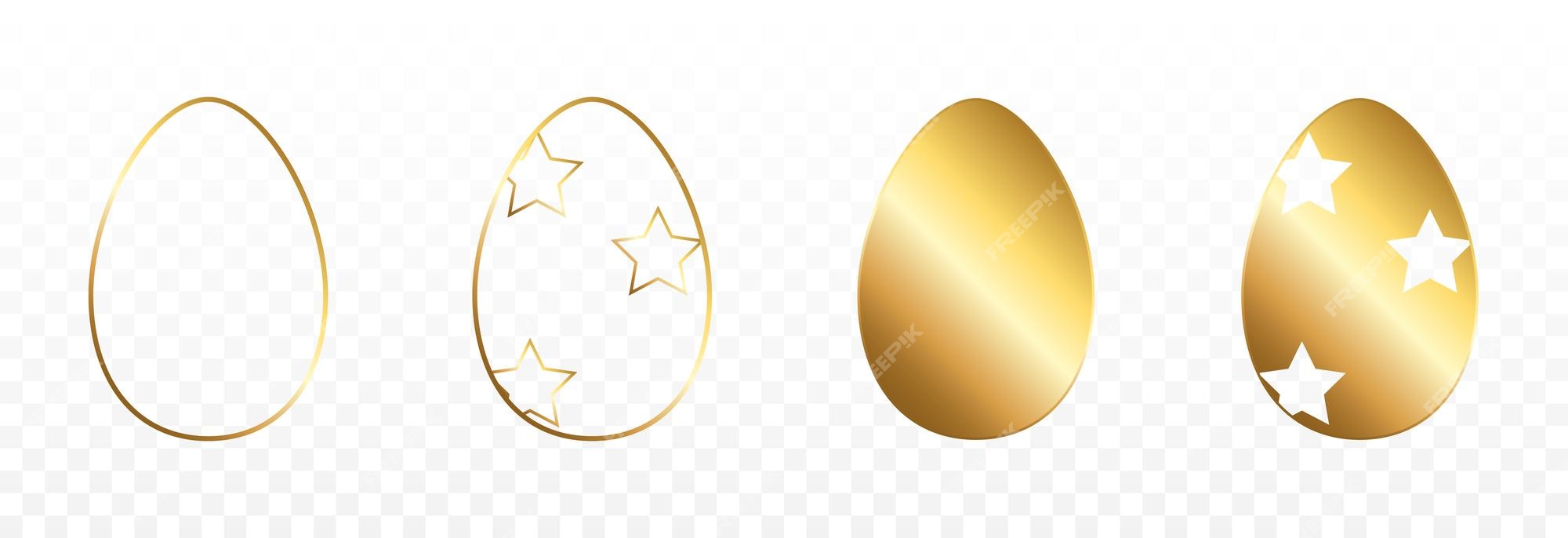 Premium Vector  Set of vector golden eggs png egg on an isolated  transparent background design element easter