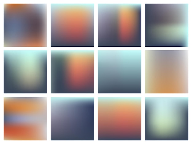 Set of vector gradient blur backgrounds