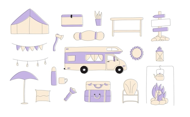 Premium Vector Set Of Vector Hand Drawn Flat Colourful Illustrations Premium Vector Set Of Vector Hand Drawn Flat Colourful Illustrations