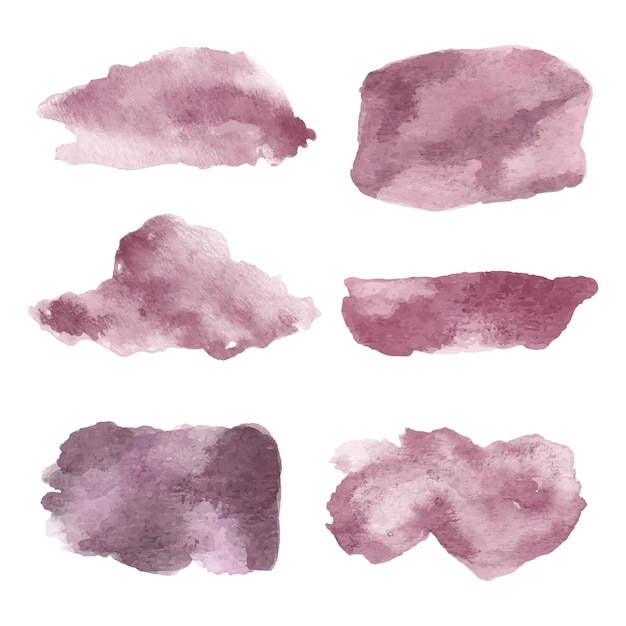 Set of vector hand painted watercolor grunge