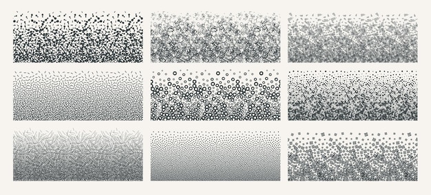 Vector set of vector horizontal seamless textures gradient loopable design elements