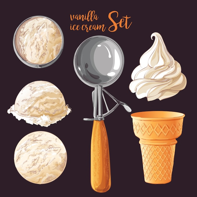 Vector set of vector ice creams