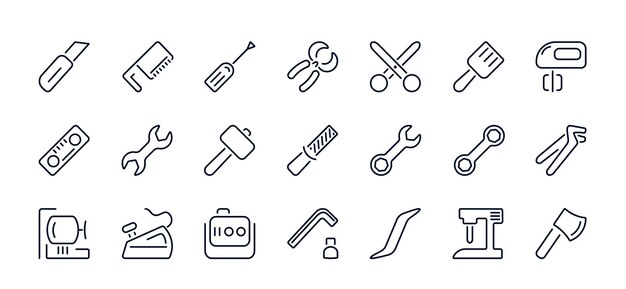 A set of vector icons construction tools