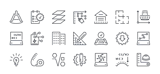 A set of vector icons design and engineering