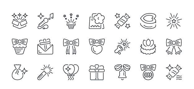 A set of vector icons for holiday gifts