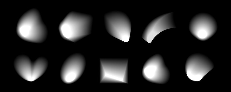 Vector set of vector illustration featuring an abstract radial gradient blur