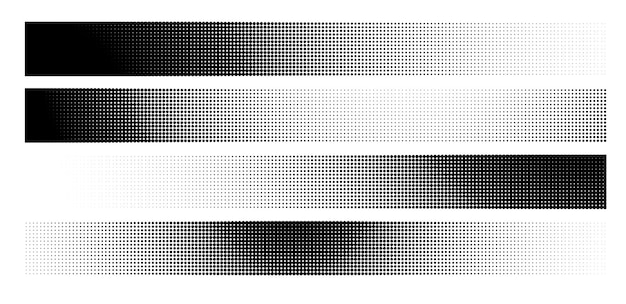 Vector set of vector illustration monochromatic halftone pattern backgrounds