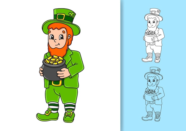 Set of vector illustrations isolated on white and colored background. St. Patrick's Day.