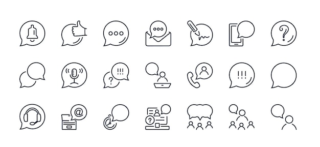 A set of vector illustrations web icons from a thin line