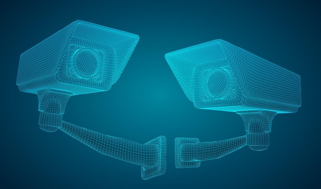 벡터 이미지 CCTV 카메라 세트