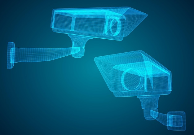 벡터 이미지 CCTV 카메라 세트