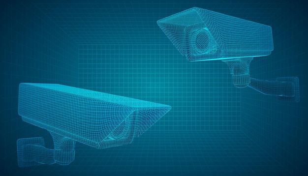 벡터 이미지 CCTV 카메라 세트