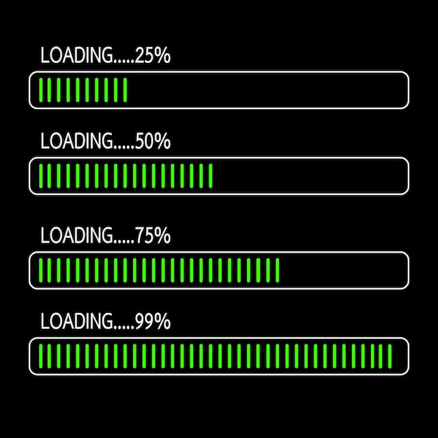 Set of vector loading icons loading bar progress icon download progress collection loading status