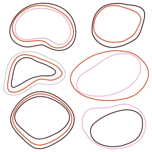 Set of vector minimalist outlines organic in line art style