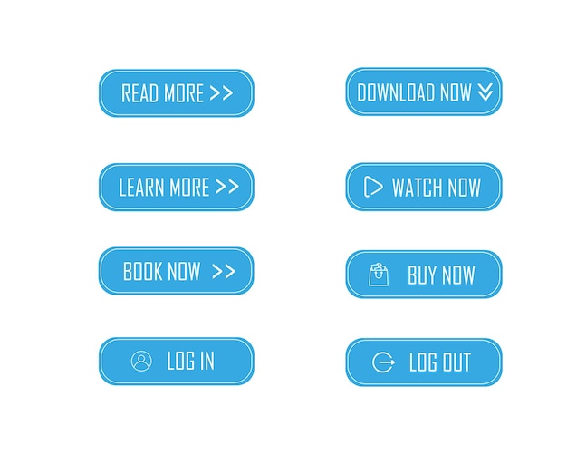 Set of vector modern web buttons